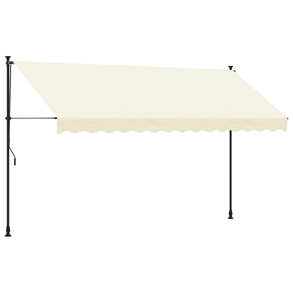 MARKISE Einziehbar Creme 350/150 Cm Stoff Und Stahl - Creme, Textil (150/300/350cm) - vidaXL