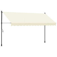 MARKISE Einziehbar Creme 350/150 Cm Stoff Und Stahl - Creme, Textil (150/300/350cm) - vidaXL