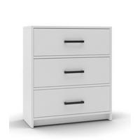 SIDEBOARD Weiß Modell Mit 3 Schubladen Schwarze Griffe - Weiß, Holzwerkstoff (80/90/35cm) - Sepro Meble