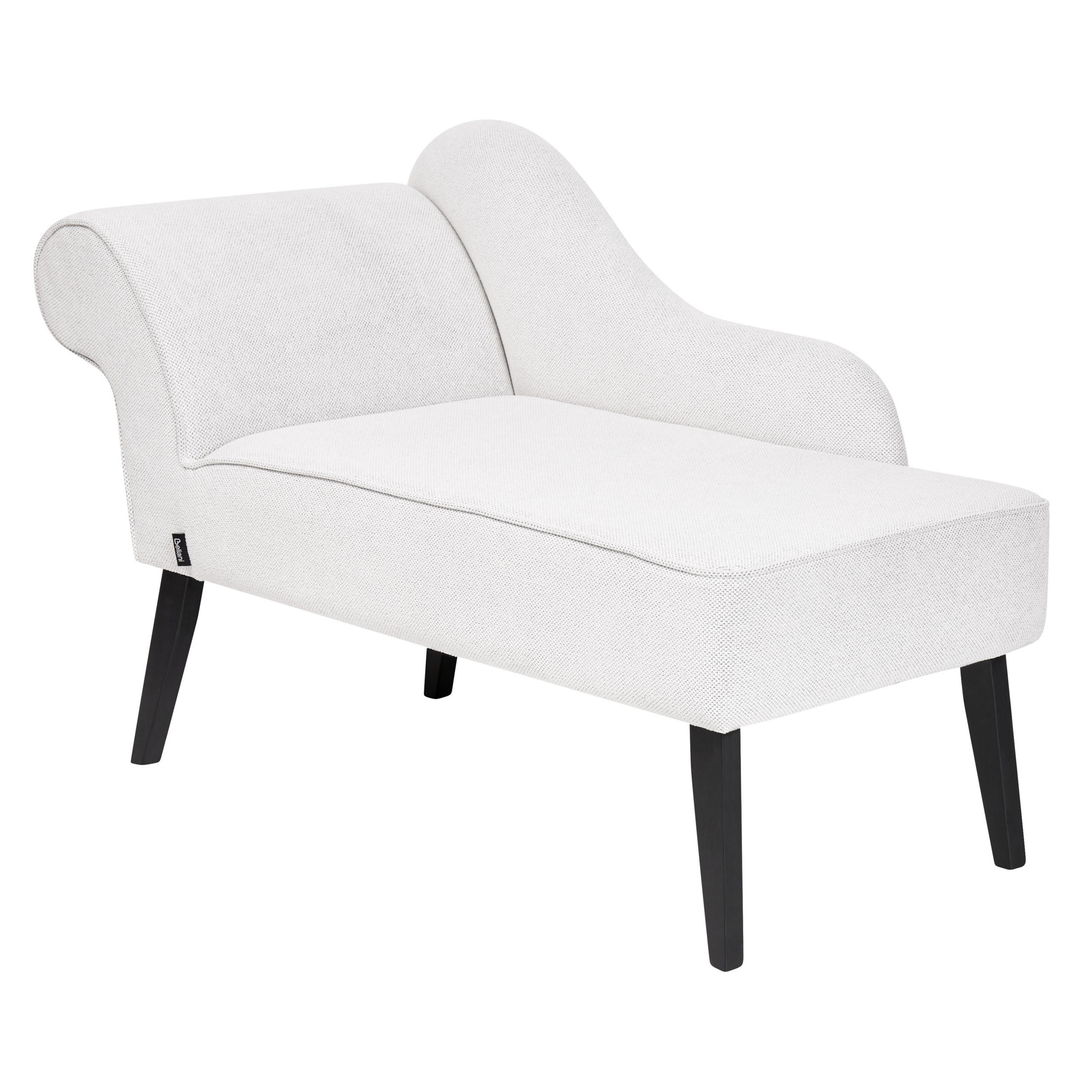 CHAISELONGUE weiß linksseitig Biarritz - Schwarz/Weiß, Textil (118/77/60cm) - Beliani
