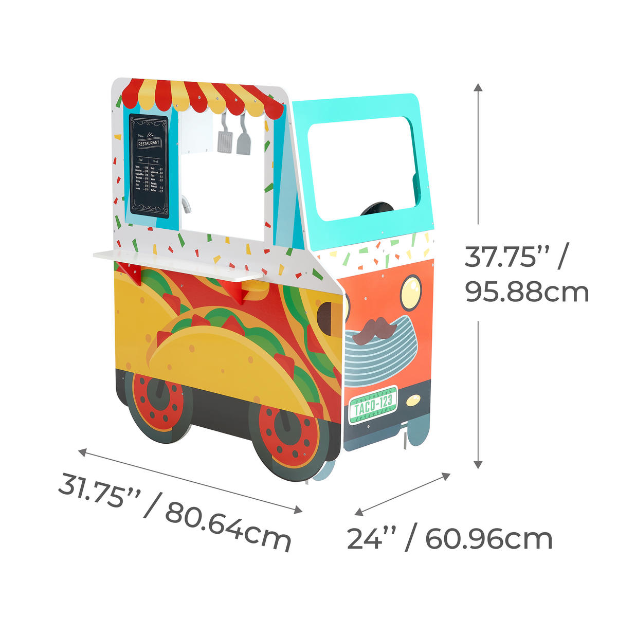 TACO-TRUCK Spielset, Mehrfarbig, 96cm - Multicolor, Holz (81/96/61cm) - Teamson Kids