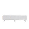 TV Stand Milagro Hochglanz Weiß Silber - Weiß, Holzwerkstoff (31.3/49.3/180cm) - Decorotika