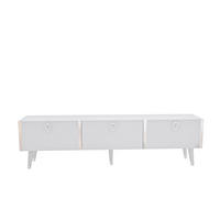 TV Stand Milagro Hochglanz Weiß Silber - Weiß, Holzwerkstoff (31.3/49.3/180cm) - Decorotika