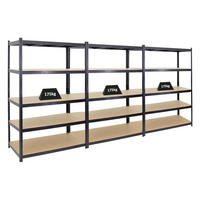 SCHWERLASTREGAL Taurus 3er-Set mit 3x 180x120x60 cm Fachlast 175 kg Schwarz - Schwarz, Metall (360/180/60cm) - PROREGAL