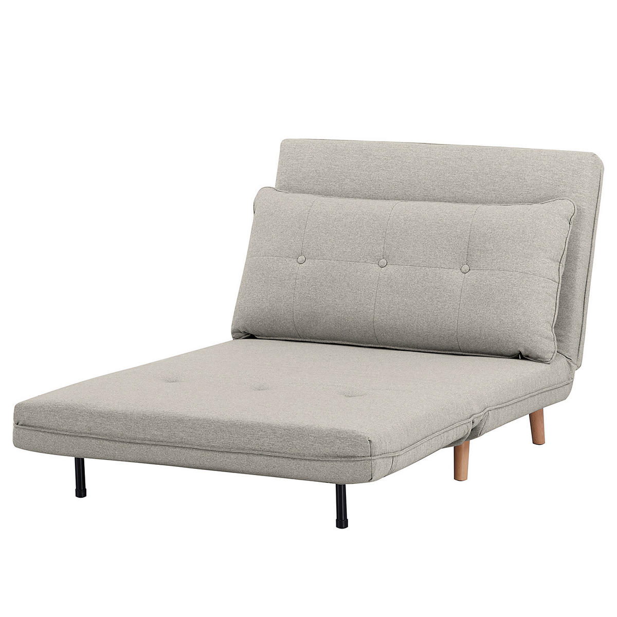 SCHLAFSESSEL - Kiefer, Grau, 102/81/87 cm - Buchefarben/Hellgrau, Holz/Buchenholz (102/81/87cm) - home24