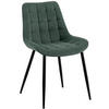 ESSZIMMERSTUHL Cord Grün - Schwarz/Grün, Textil/Metall (52/83/58cm) - CLP