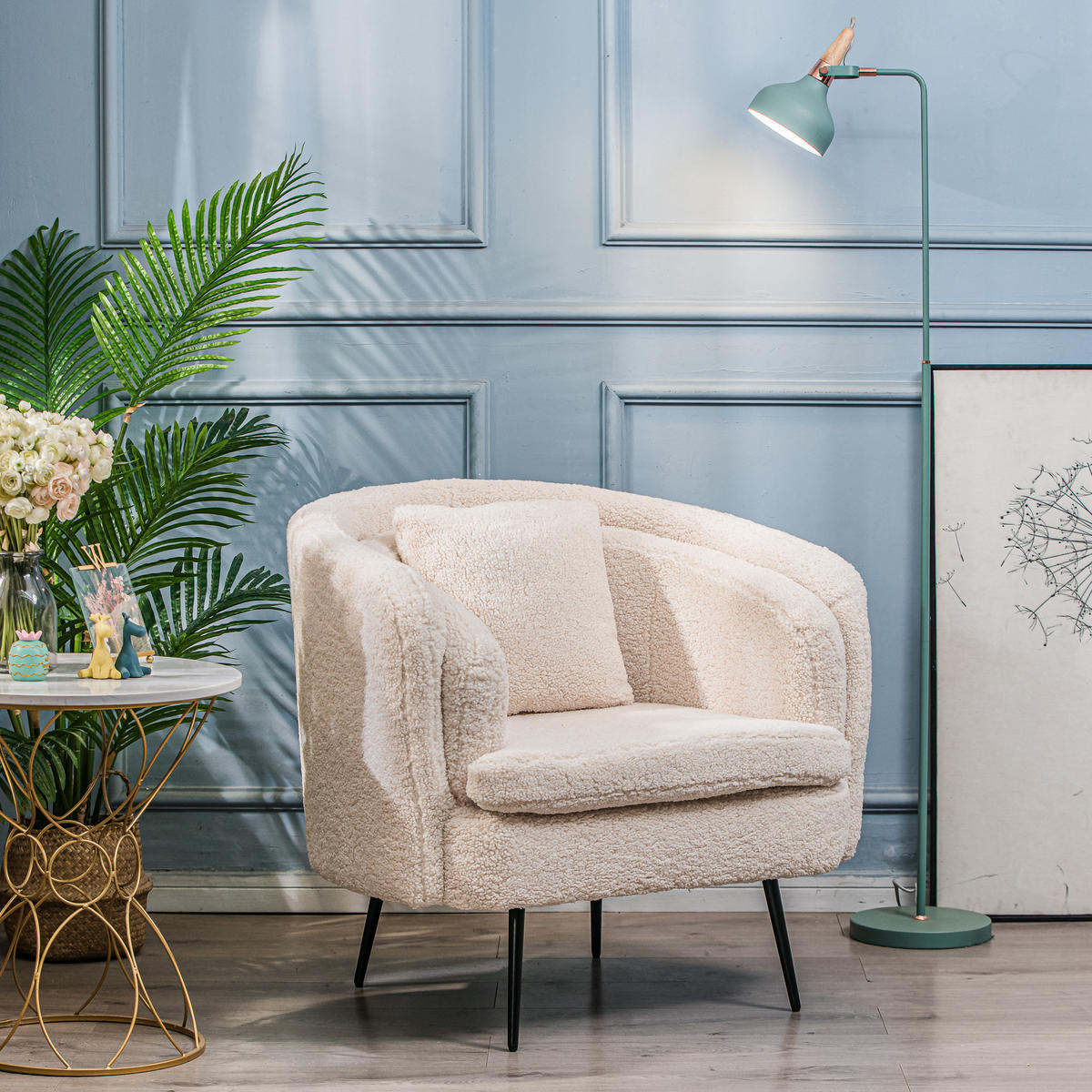 SESSEL Wolle Weiß - Weiß, Textil (85/80/82cm) - Nordlys