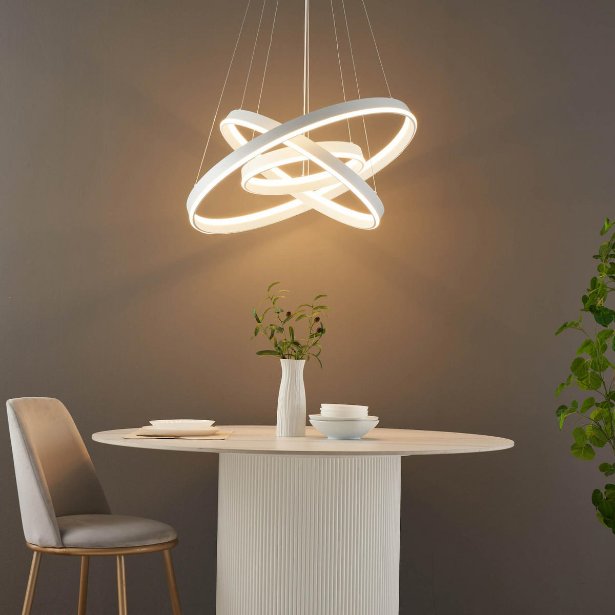 HÄNGELEUCHTE Nettuno, Weiß, 150cm - Weiß, Metall (80/80/150cm) - KOSILUM