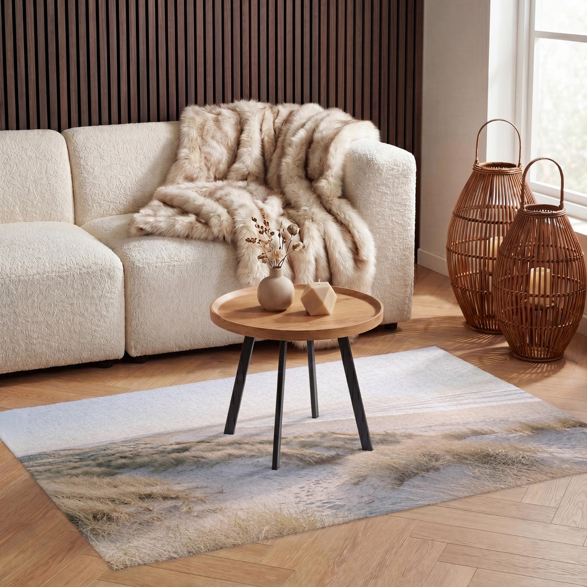 KOBERCE - Duny - Pláž - Béžová - 120x80 cm - piesková, textil/plast (120/0.4cm) - OnlyWow