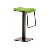 BARHOCKER Lederlook grün - Schwarz/Grün, Textil/Metall (39/78/42cm) - CLP