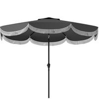 SONNENSCHIRM 269/269/238 cm dunkelgrau aus Polyester mit Kurbel und Knickfunktion - Dunkelgrau, Holzwerkstoff (269/269cm) - OKWISH