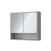 BADSPIEGELSCHRANK Eliza Grau 70 x 65 cm mit 2 Türen - Grau, Holzwerkstoff (70/65/22.1cm) - Vicco
