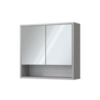 BADSPIEGELSCHRANK Eliza Grau 70 x 65 cm mit 2 Türen - Grau, Holzwerkstoff (70/65/22.1cm) - Vicco