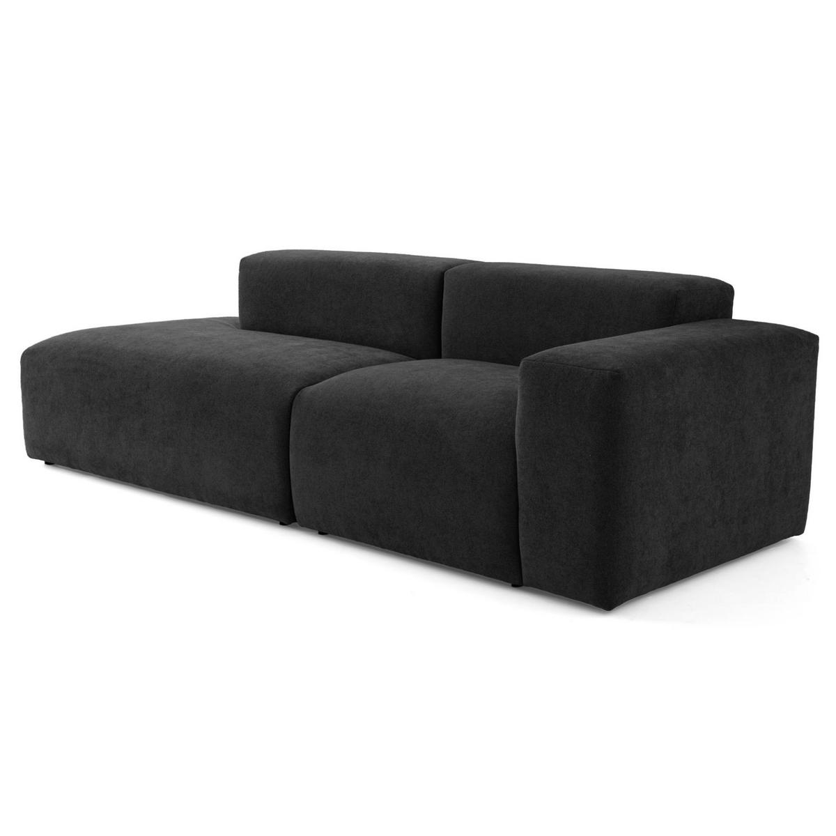 3-SITZER modulares Sofa HEAVEN SET 1 Links, Breite 255 cm Webstoff Schwarz - Schwarz, Holz/Kunststoff (255/71/102cm) - Muffo