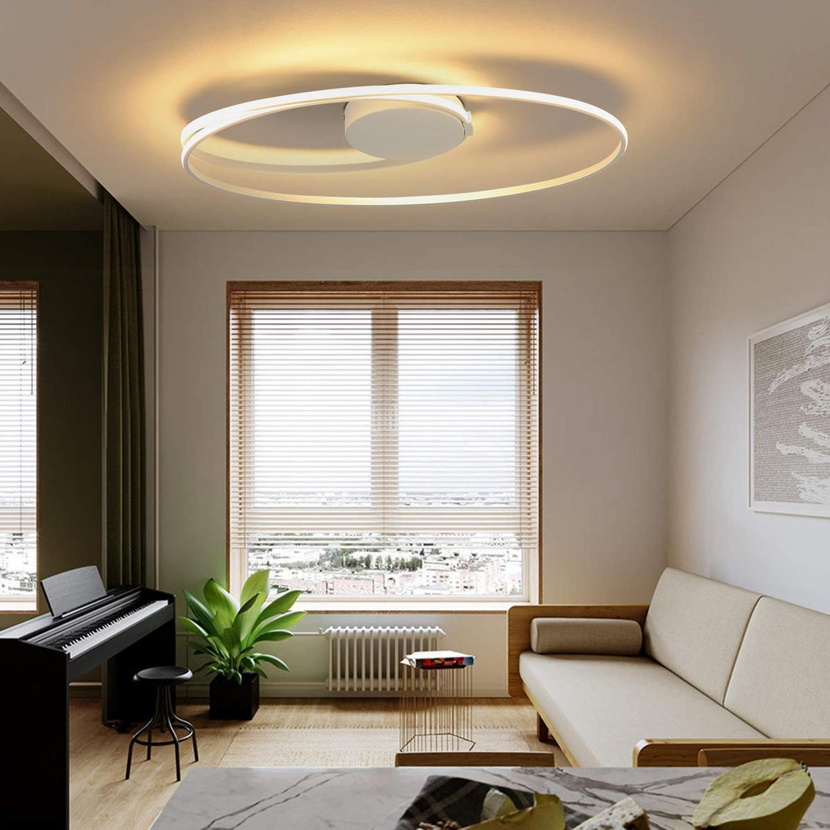 LED DECKENLEUCHTE Maki 59.5/32/10 - Weiß, Metall (59.5/32/10cm) - ZMH