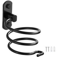 HAARTROCKNERHALTER ,Wandmontierter Haartrockner-Kabelhalter - Schwarz, Metall (8/9.5/12cm) - BELZ