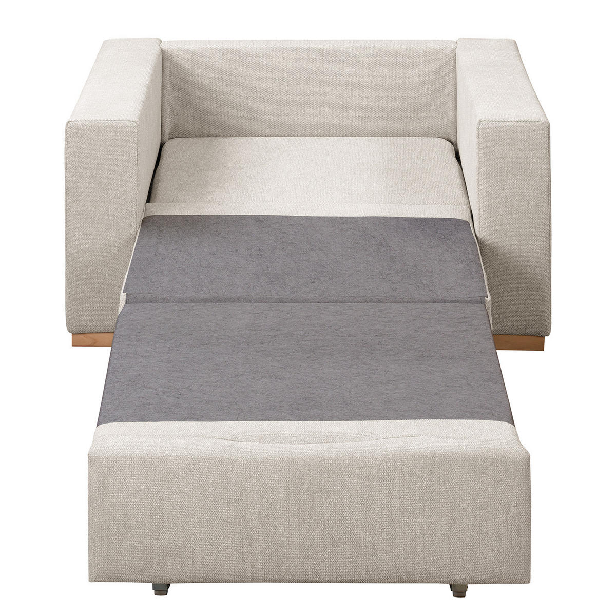 SCHLAFSESSEL - Buchefarben/Silberfarben, Buchenholz/Textil (110/90/90cm) - home24