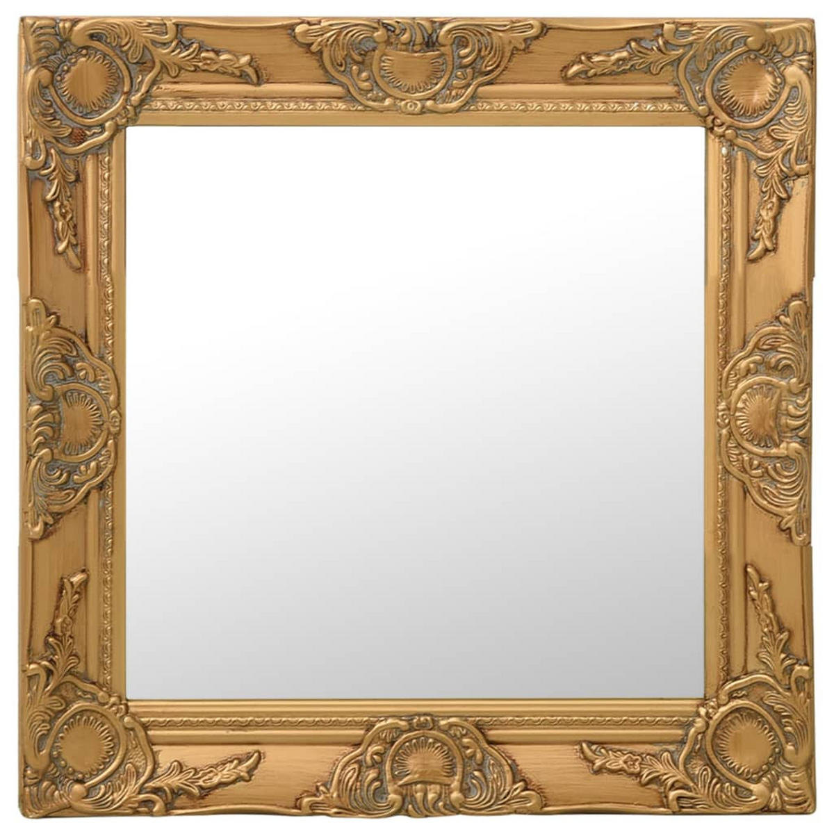 WANDSPIEGEL im Barock-Stil 50x50 cm Golden - Goldfarben, Holz (50/50/50cm) - furnicato