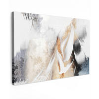 LEINWANDBILD Luxus - Abstrakt - Gold - Weiß Gemälde 60x40 cm - Goldfarben, Textil (60/40cm) - MuchoWow