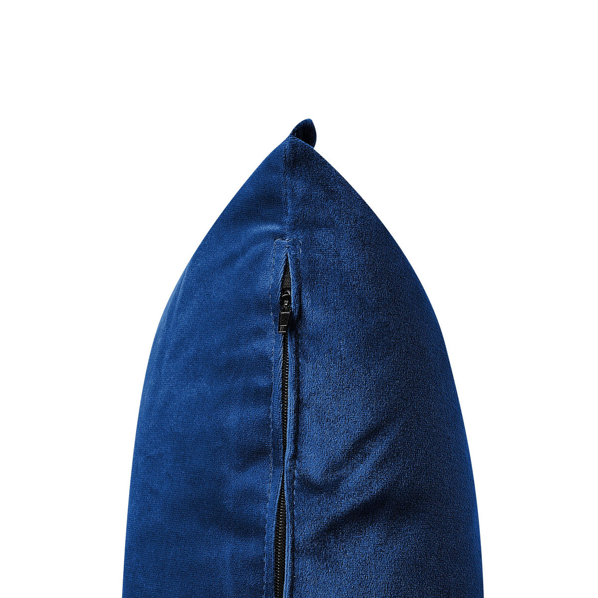 4-SITZER-SOFA Samtstoff Marineblau Aure - Hellblau, Textil (342/77/106cm) - Beliani