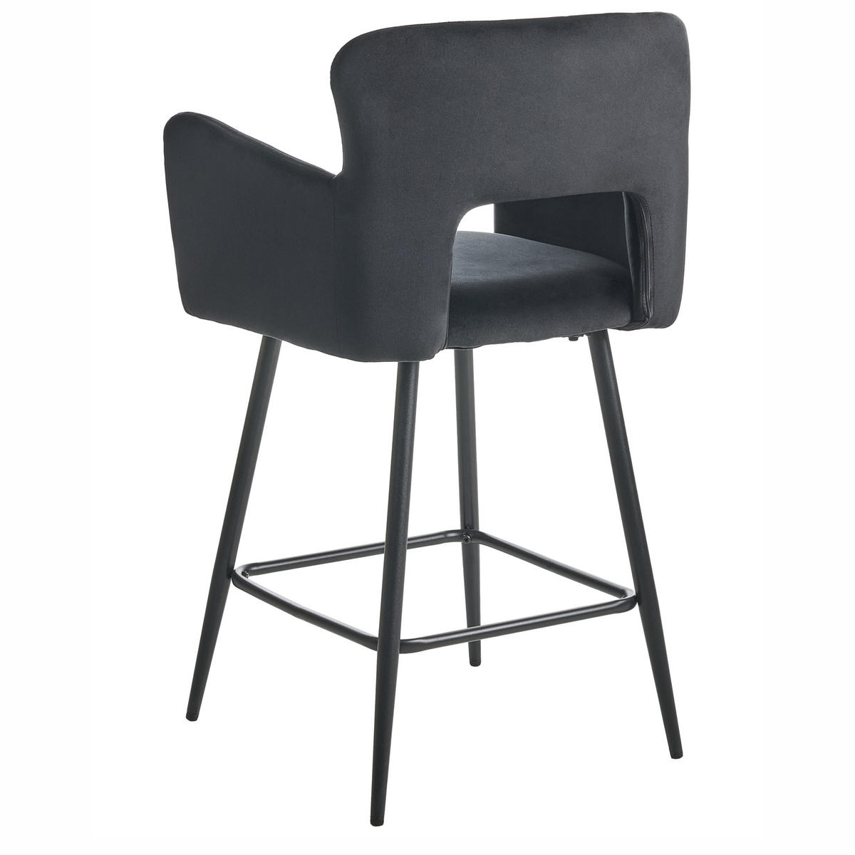 BARSTÜHLEN 2er-Set Schwarz Sanilac - Schwarz, Textil (53/94/51cm) - Beliani