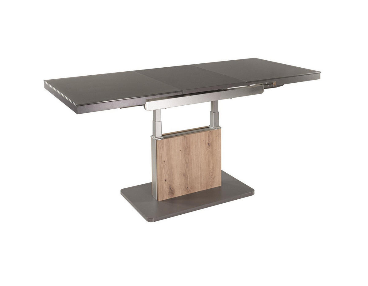 FUNKTIONSTISCH Cecilie 110x65x55 höhenverstellbar;ausziehbar Wildeiche/Lavagrau - Grau, Holz (110/65/55cm) - 58aufmkessel