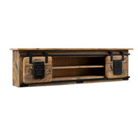 WANDREGAL Mango 130x25x35 natur lackiert RAILWAY #157 - Naturfarben, Holz (130/35/25cm) - Massivmoebel24
