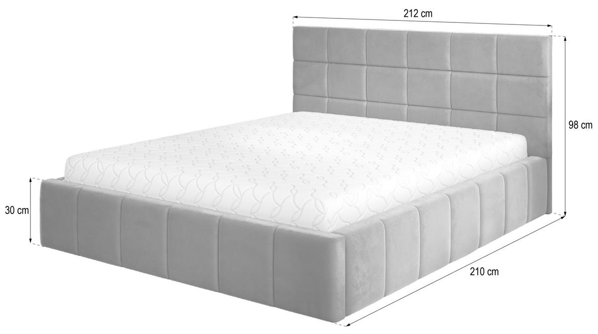 POLSTERBETT VERTO K 200x200 cm mit Bettkästen - Grün - Grün, Holz/Textil - MASSENO