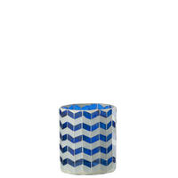 KERZENSTÄNDER BW - Blau, Glas (8/10cm) - J-Line
