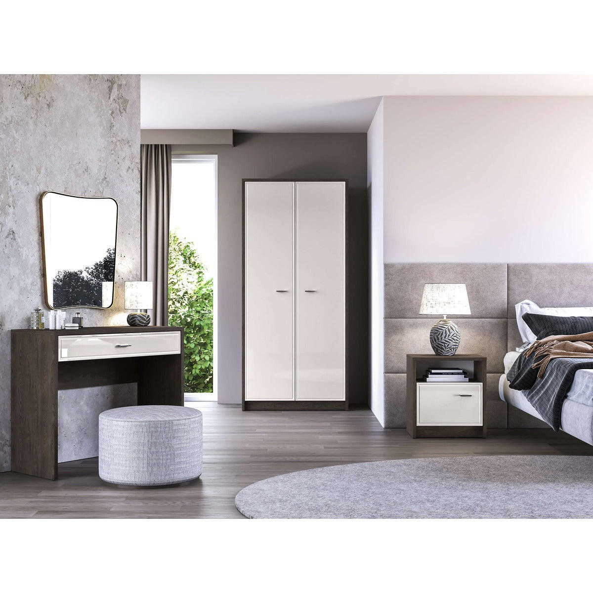 SCHLAFZIMMER Set 3-tlg. Avante – Eichefarben - Eichefarben, Holzwerkstoff (89/195/52cm) - hi-markt