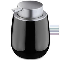 FLÜSSIGSEIFENSPENDER 12 cm, schwarz - Schwarz, Keramik (9.5/12.5/9.5cm) - KADAX