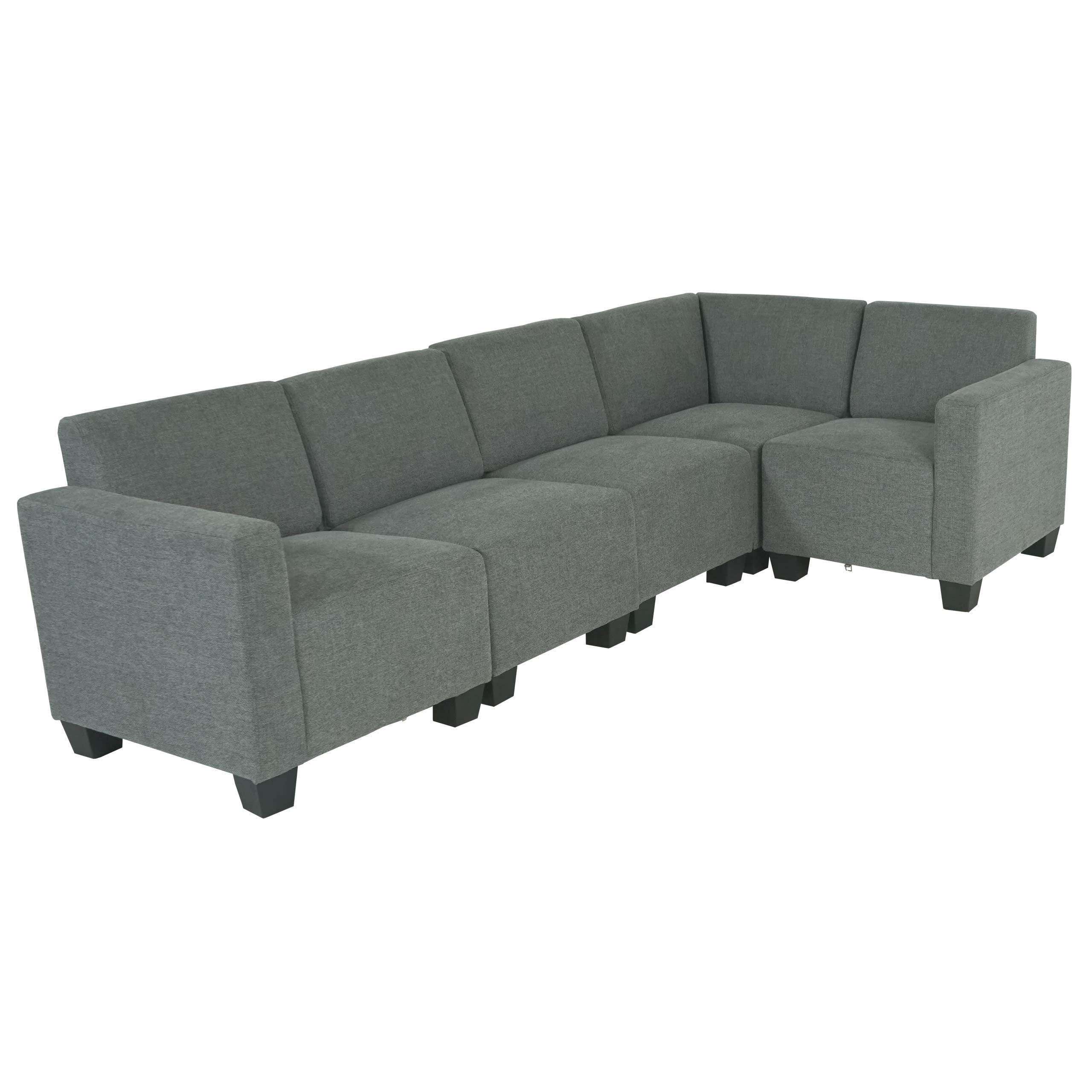 SOFA-SYSTEM COUCH-GARNITUR Grau - Grau, Textil (195/195cm) - MCW