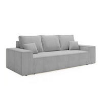 SCHLAFSOFA AGA, Sofa mit Schlaffunktion und Bettkasten, Farbe: Hellgrau, Cordstoff - Hellgrau, Textil (256/94/97cm) - Sepro Meble