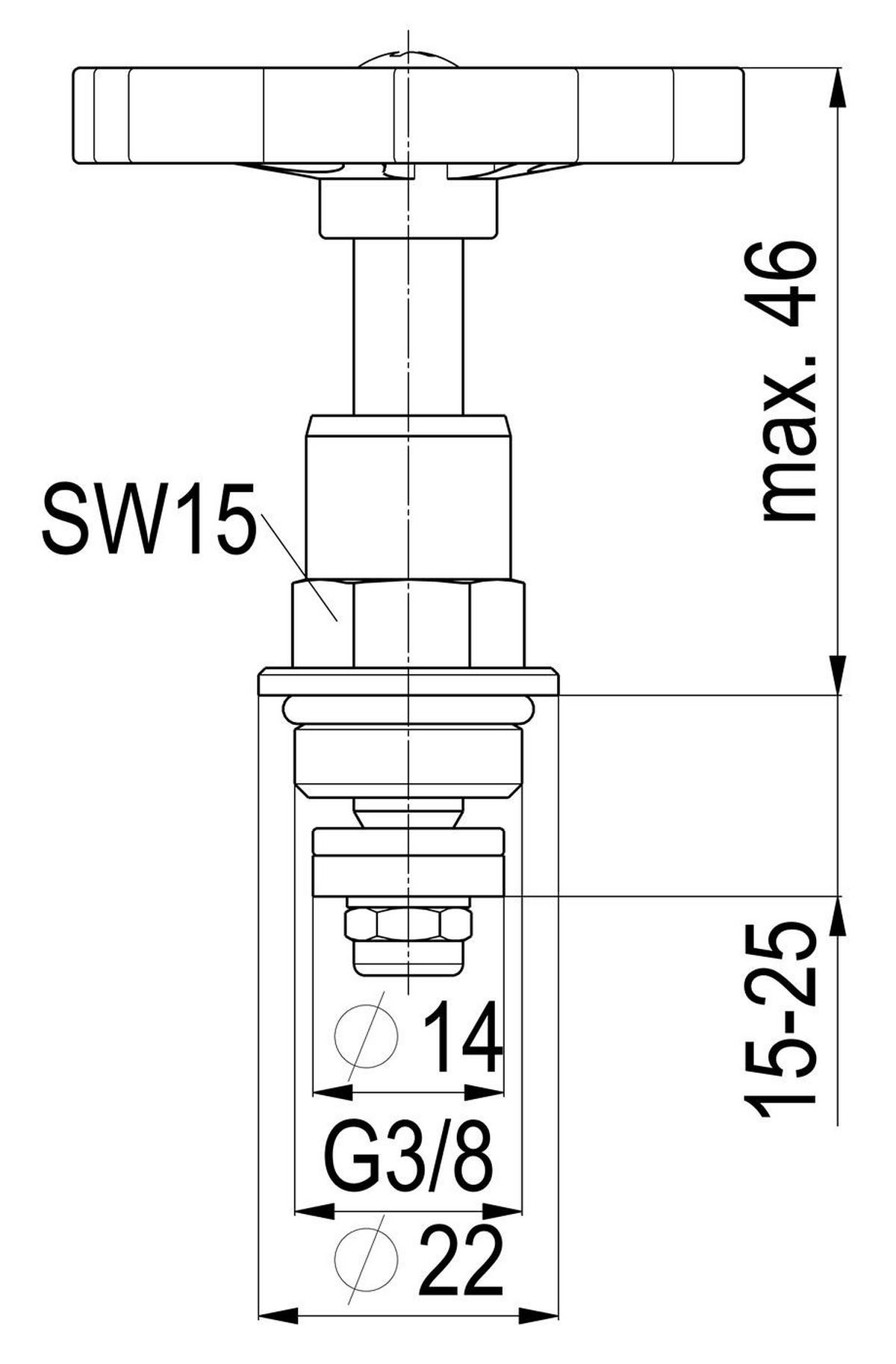 FETTKAMMER-OT,DURCHG./SCHRAEG. STEIG.SP.,DN10,3/8",MESSING,EPDM - Schwarz, Metall (10/18/30cm) - Schlösser Armaturen