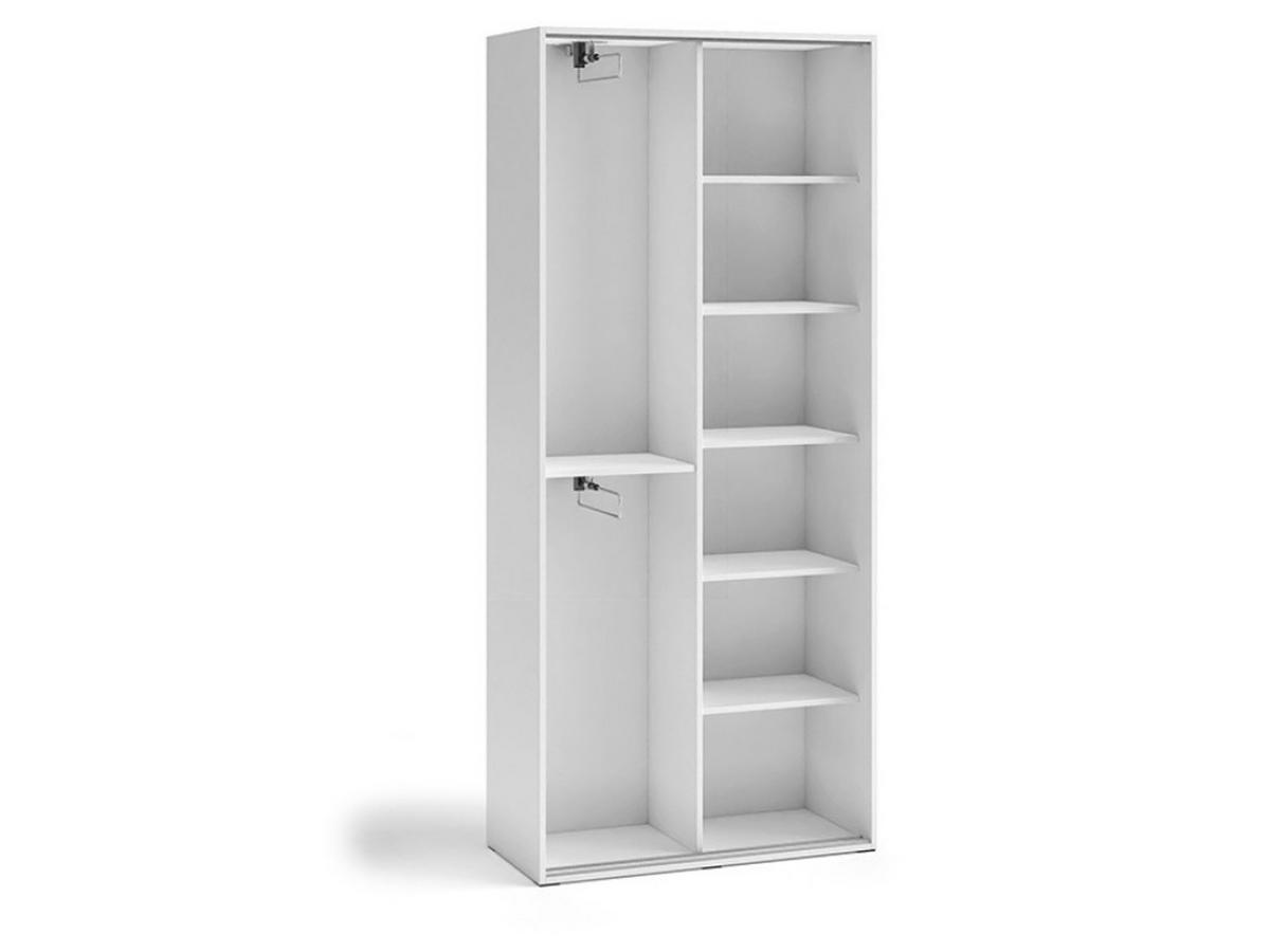 GARDEROBENSCHRANK Vanessa I 90 cm mit Spiegel, weiß - Weiß, Kunststoff (90/205/40cm) - Margaret Hadas24