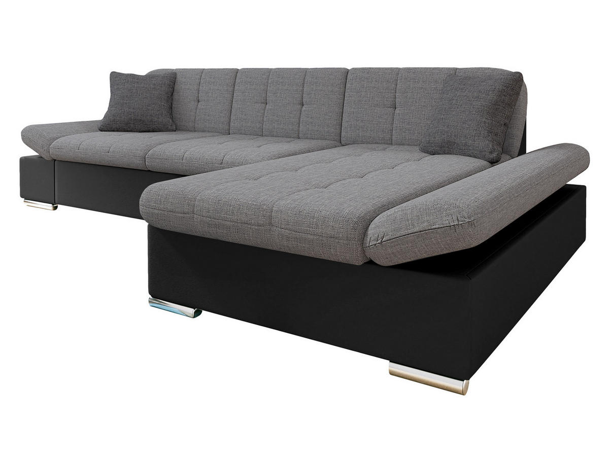 ECKSOFA Malwi, Seite: Rechts - Schieferfarben, Holz/Textil (278/161cm) - MIRJAN24