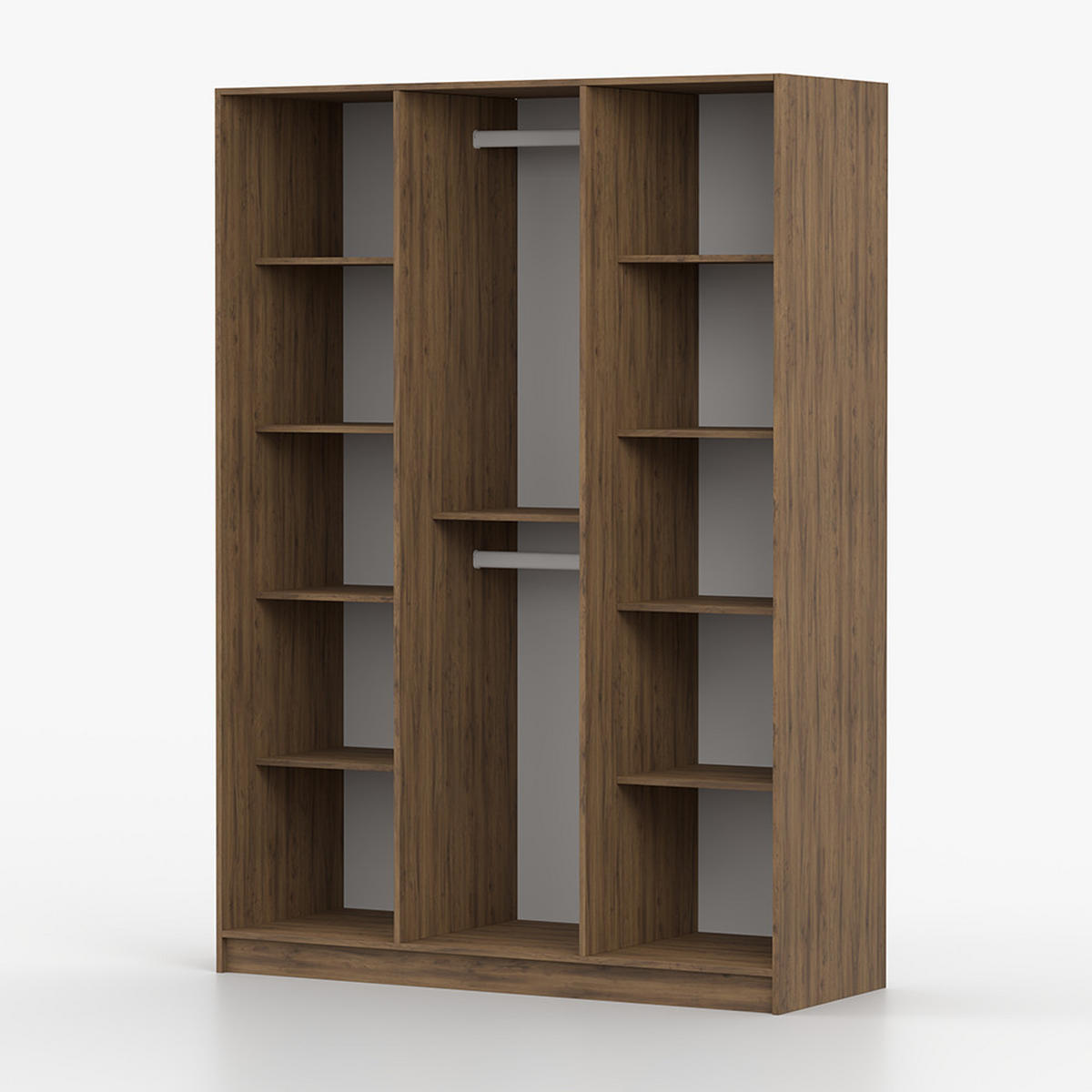 SCHRANK mit Schwenktüren ROSA III 2D 100/210/55, 2-türig, Nussbaum - Kaschmir/Nussbaumfarben, Holzwerkstoff (100/210/55cm) - imoebel24