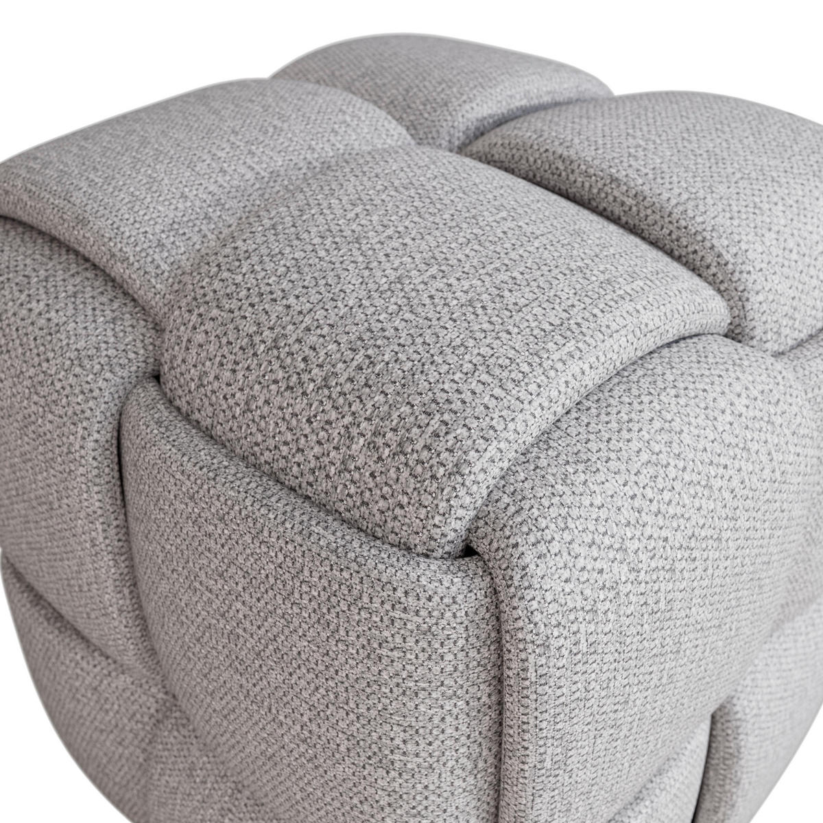 HOCKER Ella Grau Bouclé - Grau, Holz (45/45/45cm)