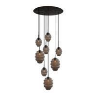 GALERIELEUCHTE Echos 8-flammig Rauch Ø 18/25cm - Anthrazit/Schwarz, Glas (18/18/20cm) - s.luce