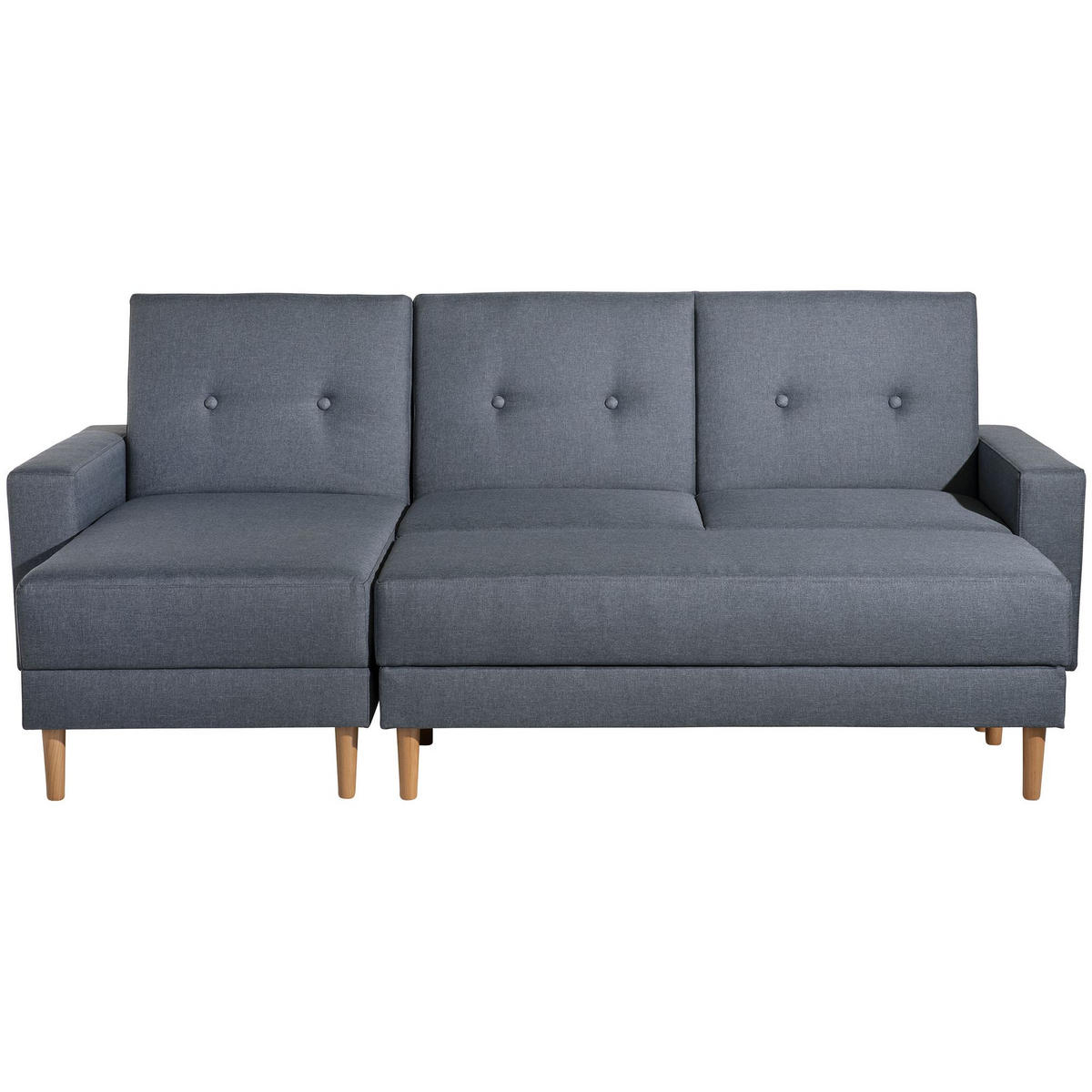 FUNKTIONSSOFA mit Hocker Kattie Flachgewebe denim - Flieder, Kunststoff (144/230cm) - 58aufmkessel