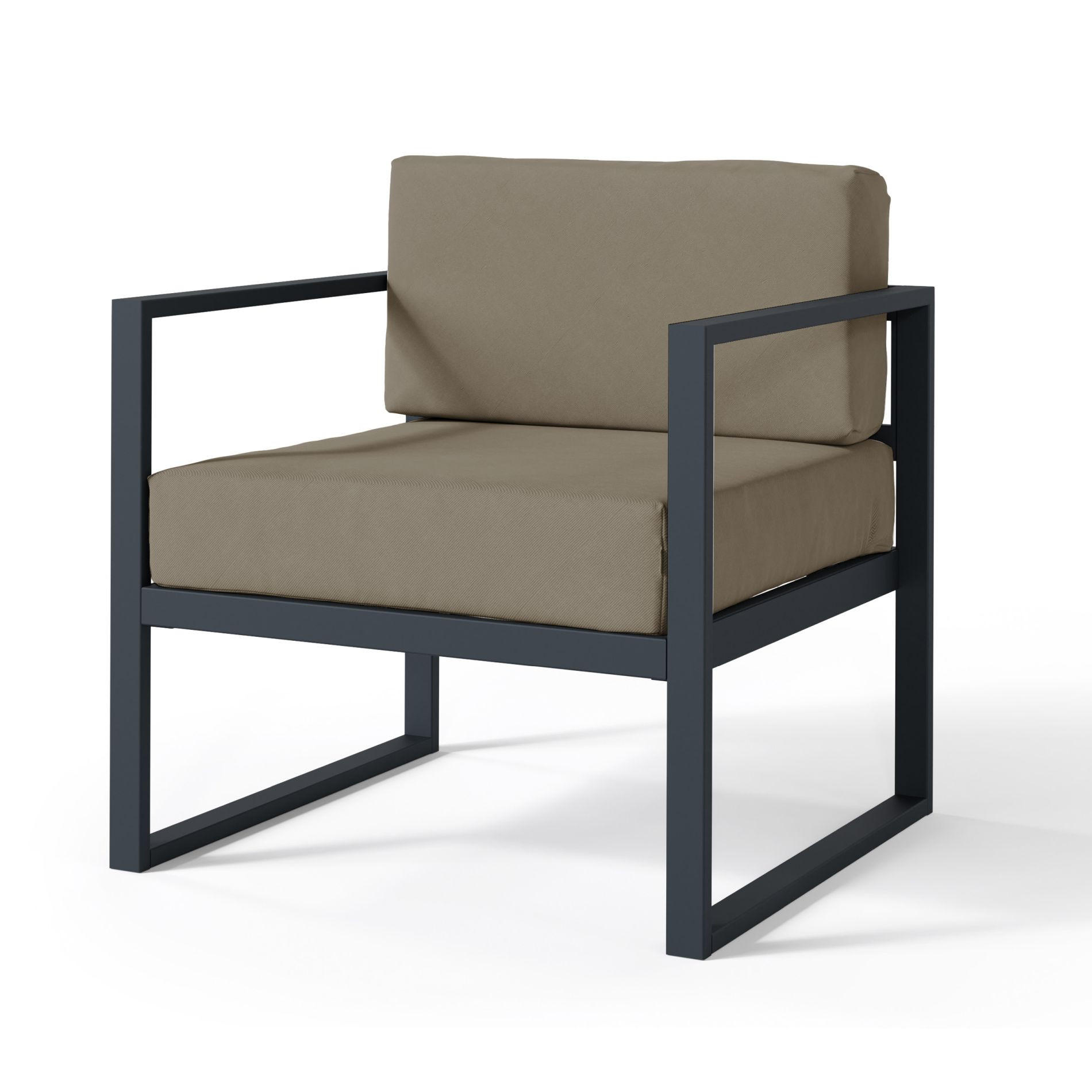 LOUNGESESSEL Dywilly Hellbraun/Schwarz mit wasserabweisendem Stoff - Hellbraun, Textil (69/72/65cm) - Selsey