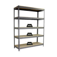 SCHWERLASTREGAL Wood Beast Five HxBxT 200 x 240 x 75 cm 5 Ebenen Fachlast 400 kg Grau - Grau, Metall (240/200/75cm) - PROREGAL