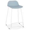 SITZHOCKER Kunststoff Metallgestell Sitzhöhe 66cm Industriedesign JORALI MINI, Blau-Weiß 48x53x85 cm - Blau/Weiß, Kunststoff/Metall (48/85/53cm) - KADIMA DESIGN