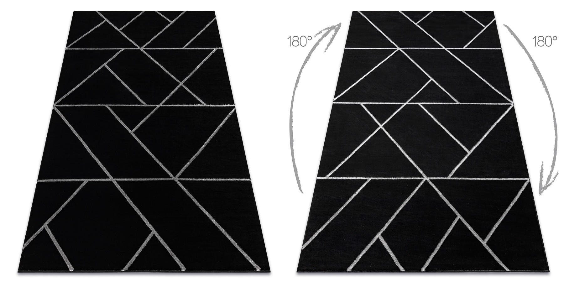 TEPPICH Emerald 120/170 cm - Schwarz, Textil (120/170cm) - rugsX