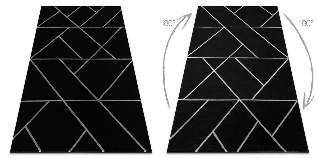 TEPPICH Emerald 120/170 cm - Schwarz, Textil (120/170cm) - rugsX