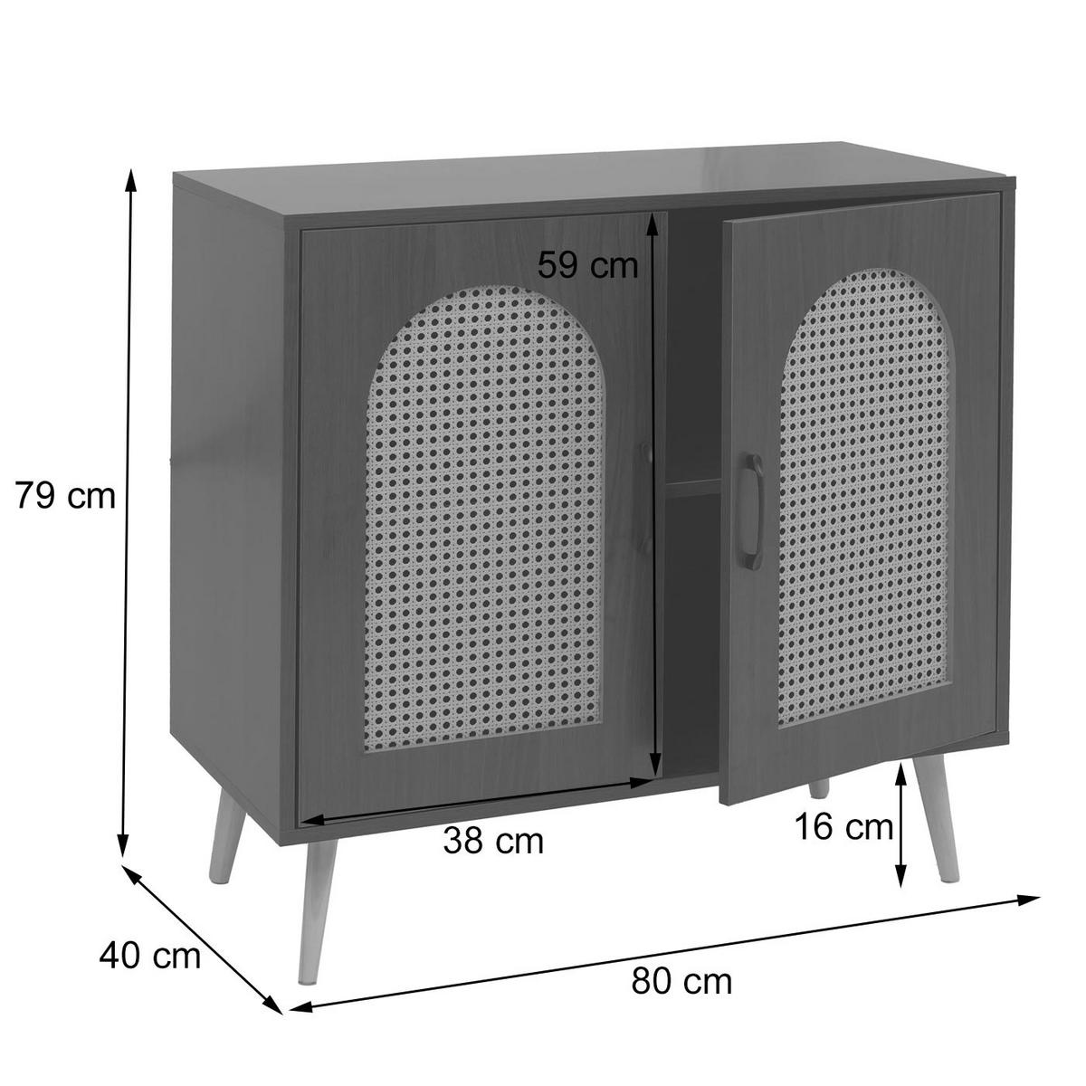 KOMODA Tmavě hnědá - tmavě hnědá, dřevo (80/79/40cm) - MCW