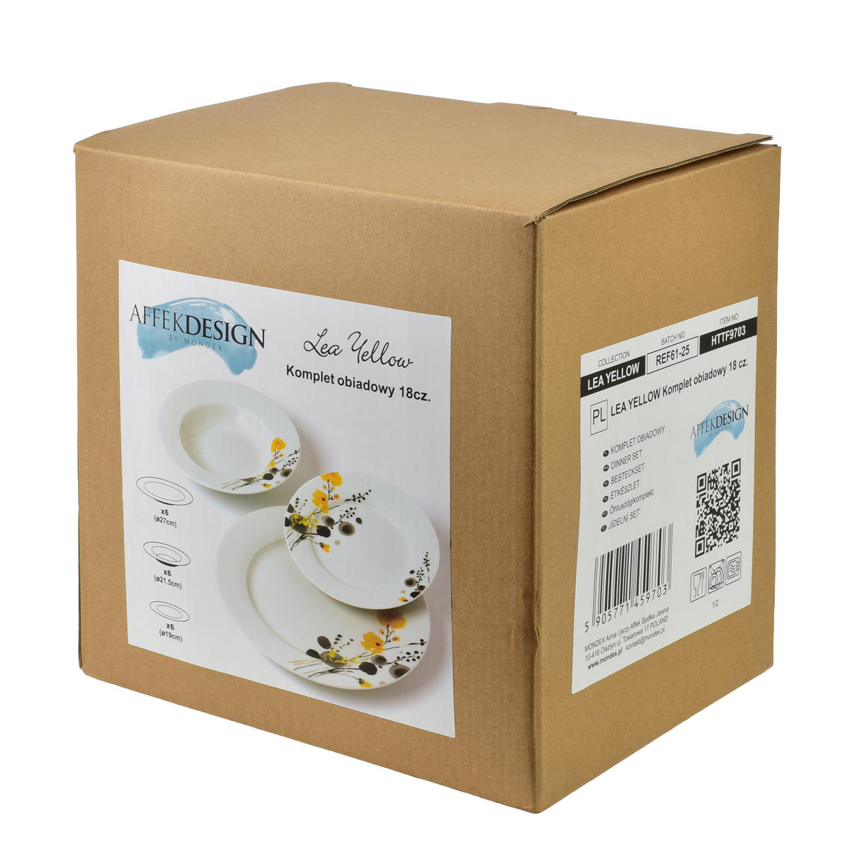 TELLERSET Lea Gelb 27/27/2.5 cm Porzellan - Gelb, Keramik (27/2.5/27cm) - Mondex