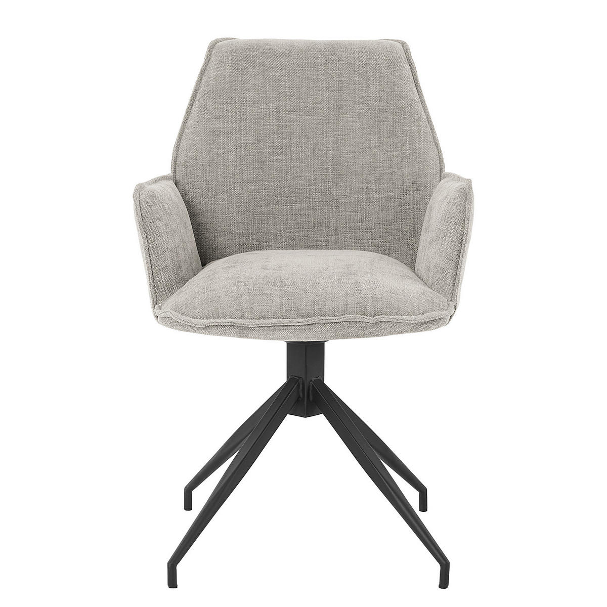 DREHBARER ARMLEHNENSTUHL - Hellgrau, Textil/Metall (58/90/60cm) - home24