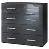 KOMMODE Pavos Grau Hochglanz - Grau, Holzwerkstoff (76/72/35cm) - Vladon