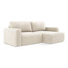 ECKSOFA mit Schlaffunktion rechts Chenille Stoff Beige - Beige/Creme, Kunststoff/Textil (244/149cm) - LaMiaSofa